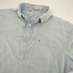 Criquet Polo Shirt Men's Medium Blue Pima Cotton Stretch Pocket Golf Casual